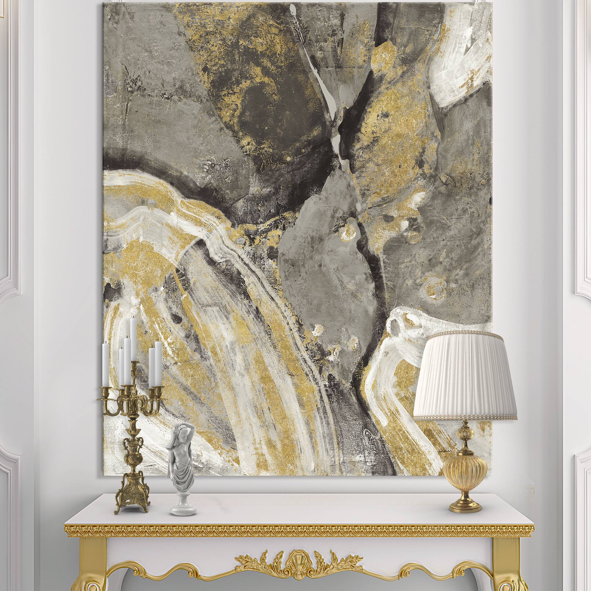 Designart - Glam Phoenix Neutral - Modern Glam Premium Canvas Wall Art
